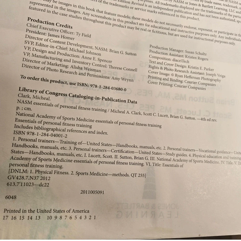 NASM Essentials of Personal Fitness Training Textbook 4th Ed Revised‎
